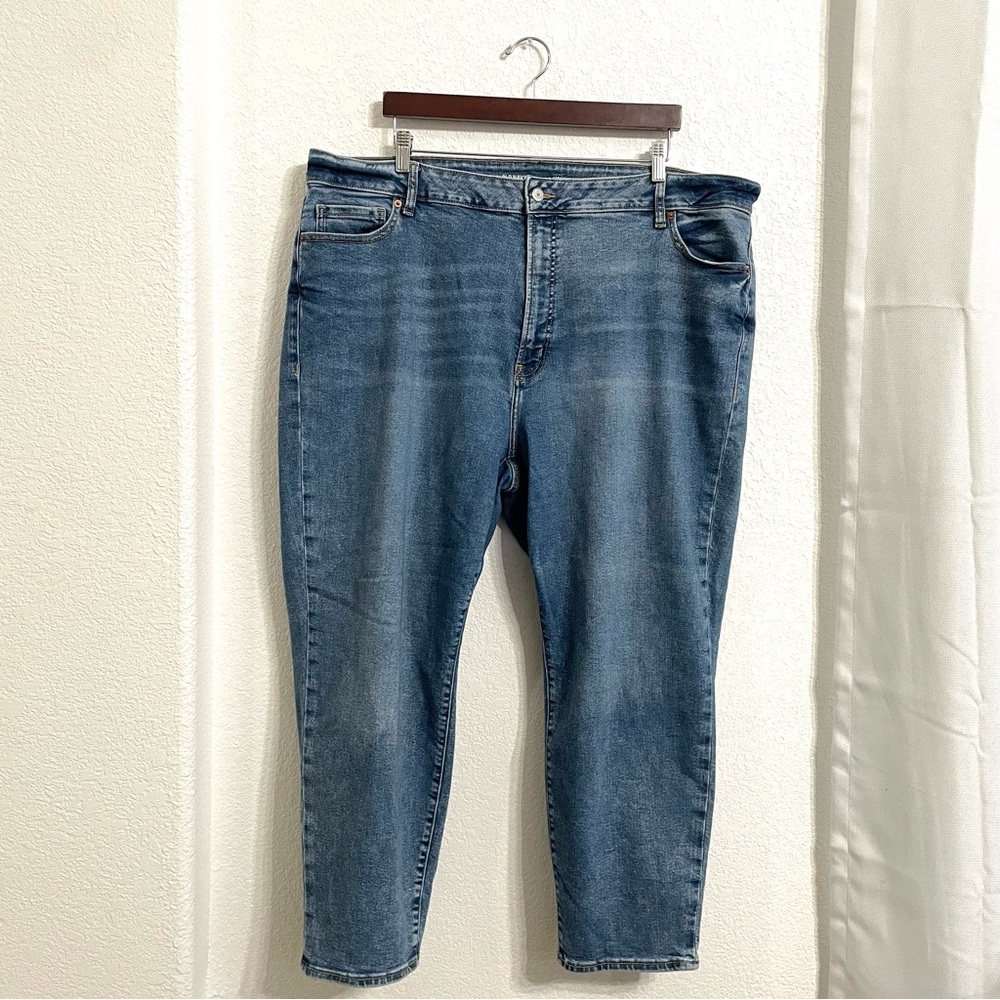 Old Navy Womens Jeans Blue OG Straight High Waist Smooth Pockets Plus Size 26